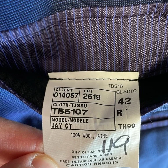 Ted Baker Mens 100% Wool Navy Suit and Pants